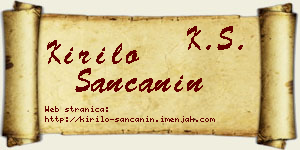 Kirilo Sančanin vizit kartica